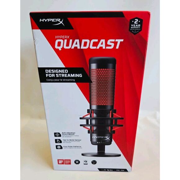 HyperX QuadCast - USB Condenser Gaming Microphone, for PC, PS4, PS5 and Mac - Picture 1 of 7